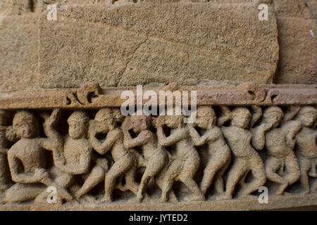 Sculpture on  Modhera Sun Temple Stock Photo