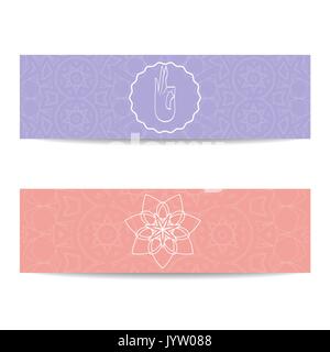 Yoga class and studio template banner Stock Vector