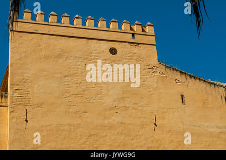 Spain: architectural details of the Alcazar of Seville, the famous royal palace, one of the most outstanding examples of mudejar architecture Stock Photo