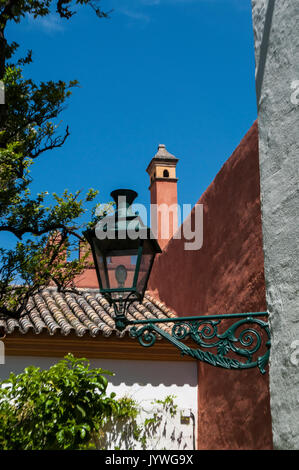 Spain: architectural details of the Alcazar of Seville, the famous royal palace, one of the most outstanding examples of mudejar architecture Stock Photo