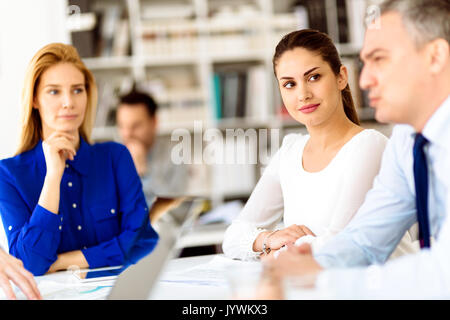 Succeful business partners brainstormin Stock Photo