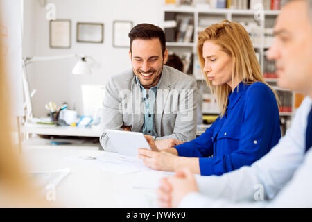 Succeful business partners brainstormin Stock Photo