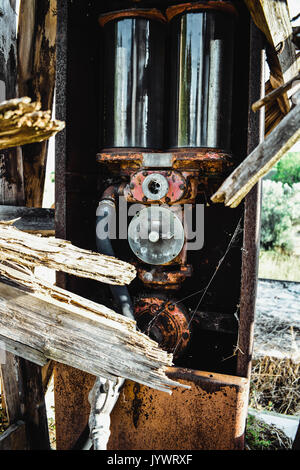 Old Fuel Pump, Tatoi,Greece Stock Photo