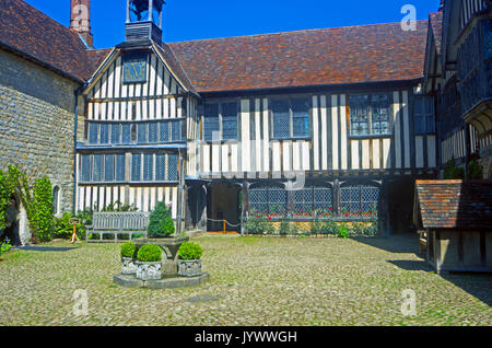 Igtham Mote, Manor House, Court Yard, Sevenoaks, Kent, England, Europe, Stock Photo
