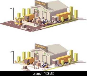 Vector low poly warehouse Stock Vector