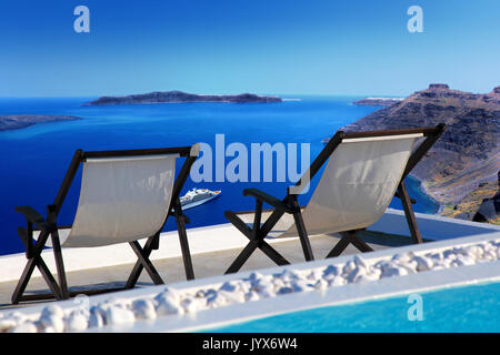 View of Santorini island in Greece Stock Photo