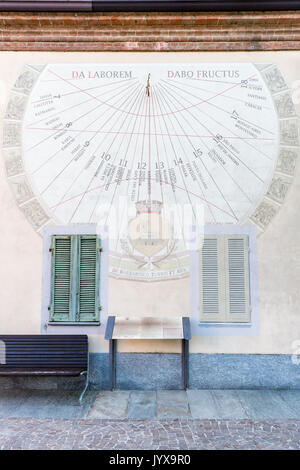 Sun dial, Barbaresco, Provincia Cuneo, Piemont, Piedmont, Italy Stock Photo