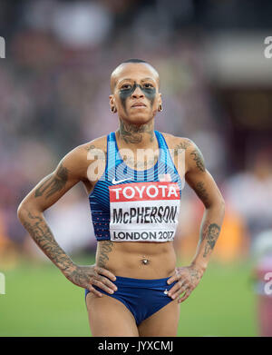 London, Grossbritannien. 12th Aug, 2017. Inika MCPHERSON, USA, 9.Platz, Finale Hochsprung der Frauen, am 12.08.2017 Leichtathletik Weltmeisterschaft 2017 in London/ Grossbritannien, vom 04.08. - 13.08.2017. | Verwendung weltweit Credit: dpa/Alamy Live News Stock Photo