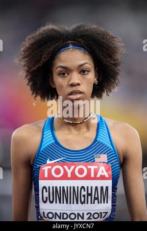 London, Grossbritannien. 12th Aug, 2017. Vashti CUNNINGHAM, USA, 10.Platz, Finale Hochsprung der Frauen, am 12.08.2017 Leichtathletik Weltmeisterschaft 2017 in London/ Grossbritannien, vom 04.08. - 13.08.2017. | Verwendung weltweit Credit: dpa/Alamy Live News Stock Photo