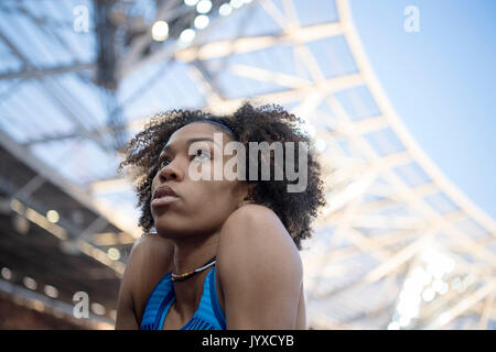 London, Grossbritannien. 12th Aug, 2017. Vashti CUNNINGHAM, USA, 10.Platz, Finale Hochsprung der Frauen, am 12.08.2017 Leichtathletik Weltmeisterschaft 2017 in London/ Grossbritannien, vom 04.08. - 13.08.2017. | Verwendung weltweit Credit: dpa/Alamy Live News Stock Photo