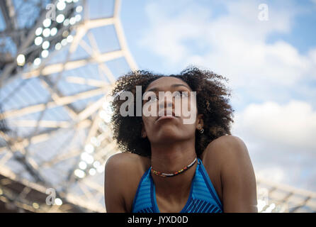 London, Grossbritannien. 12th Aug, 2017. Vashti CUNNINGHAM, USA, 10.Platz, Finale Hochsprung der Frauen, am 12.08.2017 Leichtathletik Weltmeisterschaft 2017 in London/ Grossbritannien, vom 04.08. - 13.08.2017. | Verwendung weltweit Credit: dpa/Alamy Live News Stock Photo