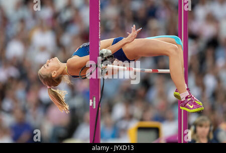 London, Grossbritannien. 12th Aug, 2017. Yuliia LEVCHENKO, UKR, 2.Platz, Aktion. Finale Hochsprung der Frauen, am 12.08.2017 Leichtathletik Weltmeisterschaft 2017 in London/ Grossbritannien, vom 04.08. - 13.08.2017. | Verwendung weltweit Credit: dpa/Alamy Live News Stock Photo