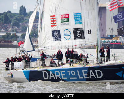 Liverpool, UK. 20th Aug, 2017. Clipper Round The World Yacht Race starts in Liverpool. Credit: ALAN EDWARDS/Alamy Live News Stock Photo