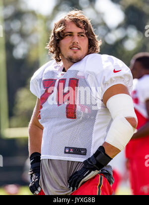 NEW ORLEANS, LA - OCTOBER 31: Tampa Bay Buccaneers guard Ali Marpet (74)  warms up before the football game between the Tampa Bay Buccaneers and New  Orleans Saints at Caesar's Superdome on