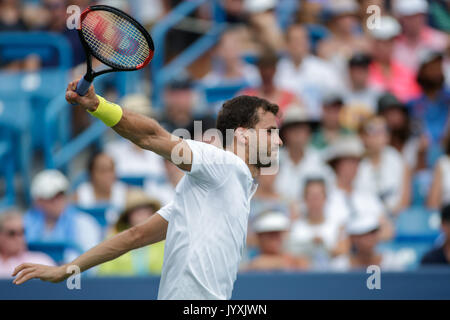 Mason, Ohio, USA. 20th Aug, 2017. Grigor Dimitrov (BUL) during the final match at the 2017 Western & Southern Open tennis tournament being played at the Linder Family Tennis Center in Mason, Ohio. Credit: Cal Sport Media/Alamy Live News Stock Photo