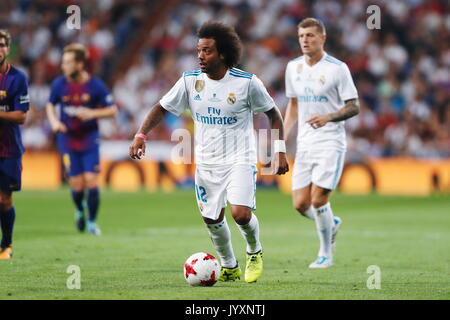 Madrid, Spain. 16th Aug, 2017. Marcelo (Real) Football/Soccer : Spanish 'Super Copa de Espana' match between Real Madrid CF 2-0 FC Barcelona at the Santiago Bernabeu Stadium in Madrid, Spain . Credit: Mutsu Kawamori/AFLO/Alamy Live News Stock Photo