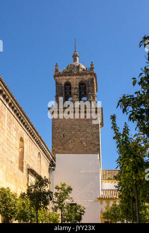 CORDOBA, SPAIN - MARCH 12, 2016:  2016:  Exterior view of the Bell Tower of Santa Marina Church