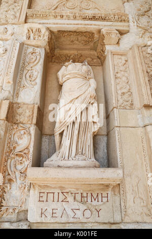 Episteme, knowledge Statue in Ephesus Ancient City in Izmir, Turkey Stock Photo