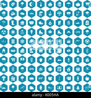 100 country house icons sapphirine violet Stock Vector
