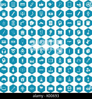 100 creative idea icons sapphirine violet Stock Vector