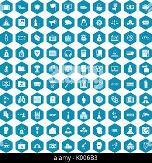 100 crime icons sapphirine violet Stock Vector