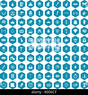 100 crown icons sapphirine violet Stock Vector