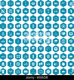100 cycling icons sapphirine violet Stock Vector