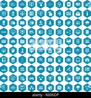 100 database and cloud icons sapphirine violet Stock Vector