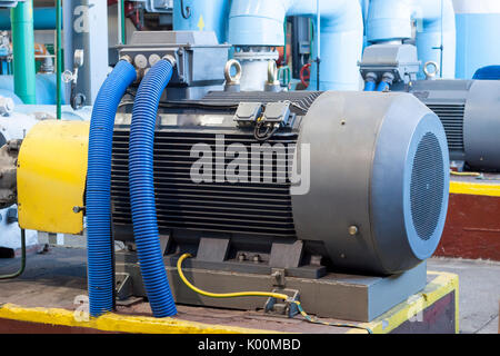 Big blue water pump - Poland. Stock Photo