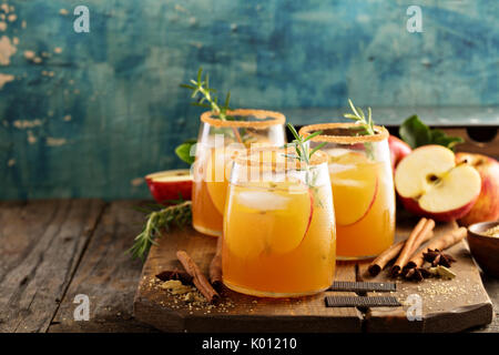 Hard apple cider cocktail with fall spices Stock Photo