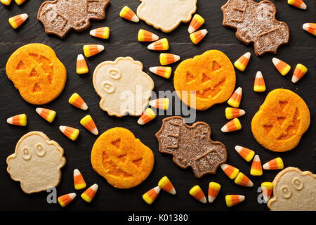 Halloween pumpkin cookies Stock Photo