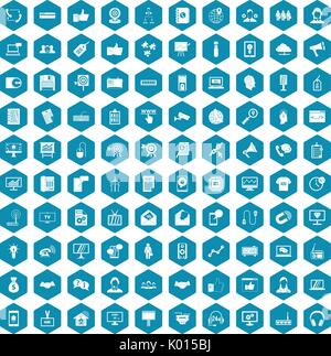 100 data exchange icons sapphirine violet Stock Vector