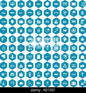 100 delivery icons sapphirine violet Stock Vector