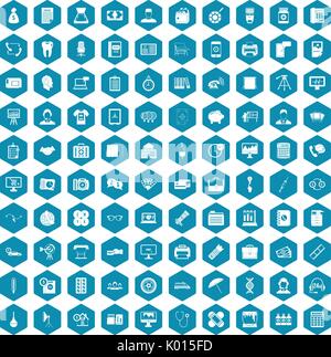 100 department icons sapphirine violet Stock Vector