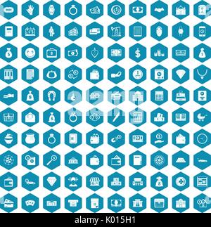100 deposit icons sapphirine violet Stock Vector