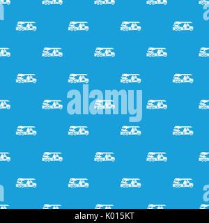Fire engine pattern seamless blue Stock Vector