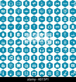 100 device app icons sapphirine violet Stock Vector