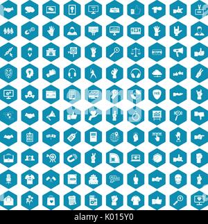 100 different gestures icons sapphirine violet Stock Vector