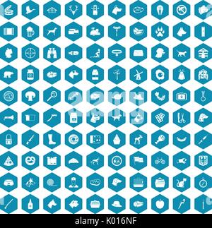 100 dog icons sapphirine violet Stock Vector