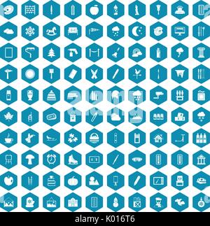 100 drawing icons sapphirine violet Stock Vector