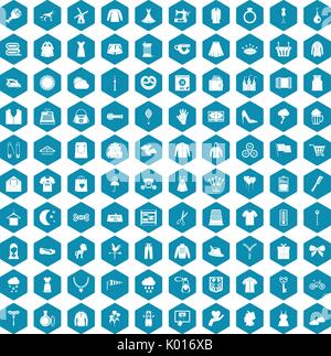 100 dress icons sapphirine violet Stock Vector