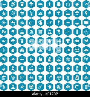 100 earth icons sapphirine violet Stock Vector
