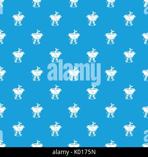 Fish soup on a fire pattern seamless blue Stock Vector