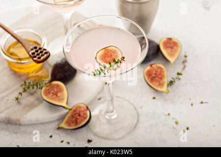 Pink fig and honey martini Stock Photo