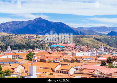 View on cityscape of colonial old town of Sucre in Bolivia Stock Photo