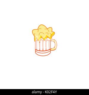 Vector sign beer mug color isolated on white background Stock Vector