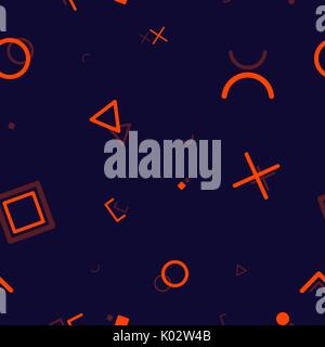Seamless Memphis Pattern. Abstract Backdrop. Stylish Endless Texture. Repeating Ornament. Stock Vector