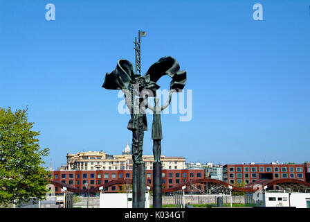 statues in the Park on Krymskaya embankment, Moscow Stock Photo
