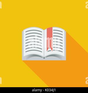 Book icon. Flat vector related icon with long shadow for web and mobile applications. It can be used as - logo, pictogram, icon, infographic element.  Stock Vector