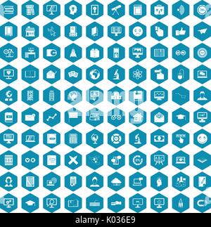 100 e-learning icons sapphirine violet Stock Vector